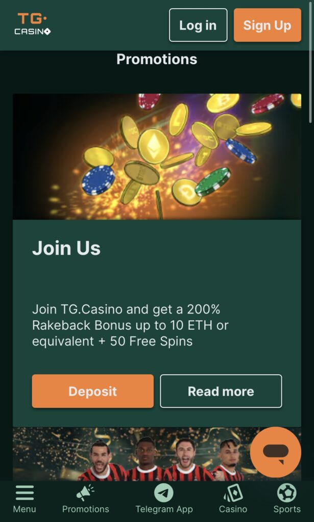 TG casino signup