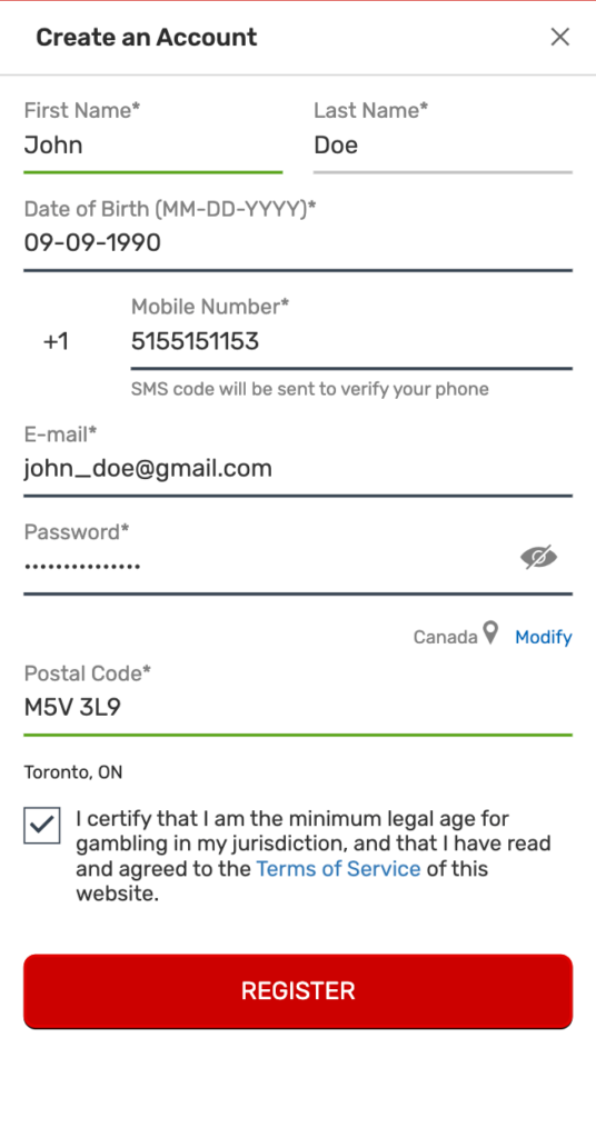 mobile casino sign up
