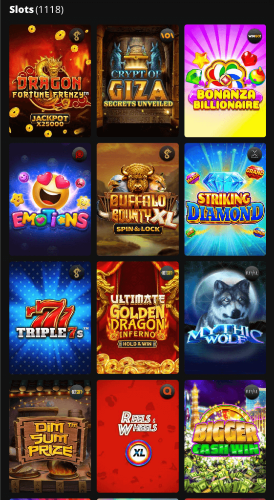 mobile slots list